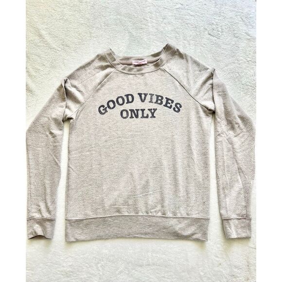 Grayson threads ‘good vibes only’ gray crewneck sweatshirt size extra small - Picture 2 of 7